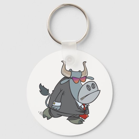 Bull in een Suit Sleutelhanger (Achterkant)