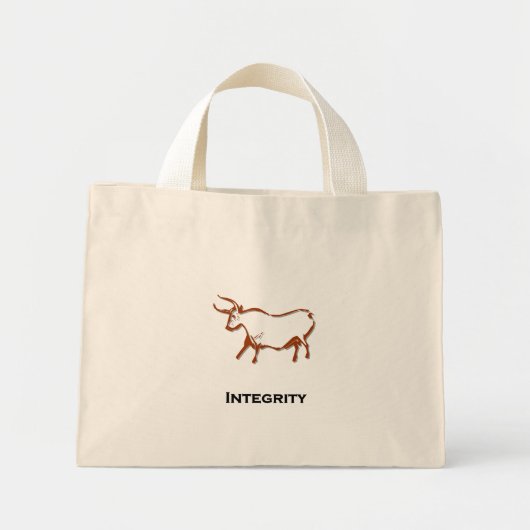 Bull Integrity Brown Mini Tote Bag (Voorkant)