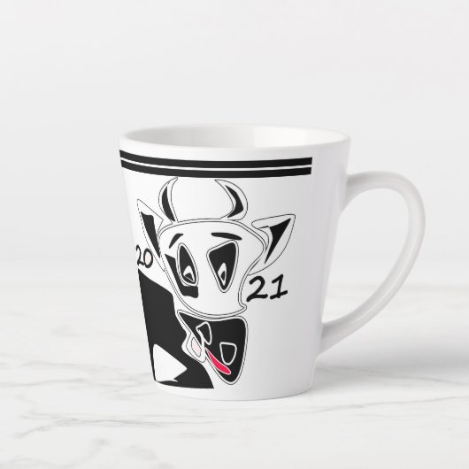 Bull, jaar van de stier, 2021, grappige stier latte mok (Rechts)