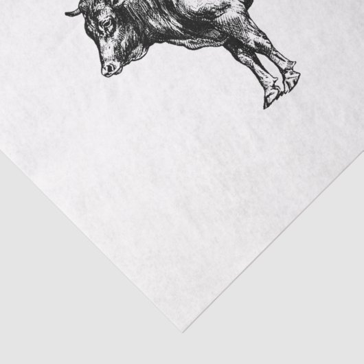 Bull Koe Ephemera Decoupage  Boerderij Tissuepapier (Detail)