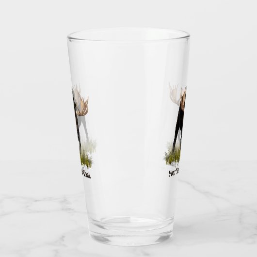 Bull-laden op oud papier glas (Links)