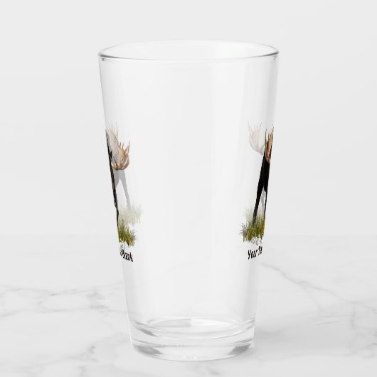 Bull-laden op oud papier glas (Rechts)