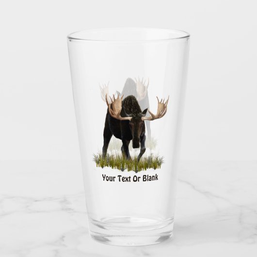 Bull-laden op oud papier glas (Voorkant)