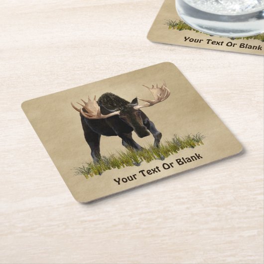 Bull-laden op oud papier kartonnen onderzetters (Schuin)