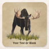 Bull-laden op oud papier kartonnen onderzetters (Voorkant)