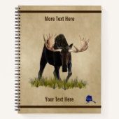 Bull-laden op oud papier notitieboek (Voorkant)