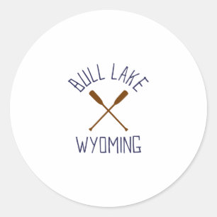 Bull Lake Wyoming Buiten Activiteiten Vintage 2 Ronde Sticker