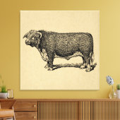  Bull Land & Boerderij Geëmigende Kunst Canvas Afdruk (Insitu (Woonkamer))