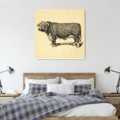  Bull Land & Boerderij Geëmigende Kunst Canvas Afdruk (Insitu (Slaapkamer))
