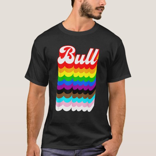 Bull LGBTQ Pride regenboog T-shirt (Voorkant)