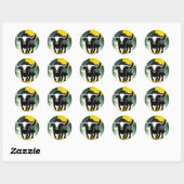 Bull Lock 2 Ronde Sticker (Vel)