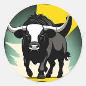 Bull Lock 2 Ronde Sticker (Voorkant)