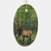 Bull Male Elk in herfstveld Keramisch Ornament (Rechts)