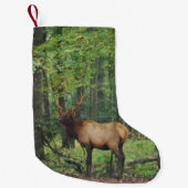 Bull Male Elk in herfstveld Kleine Kerstsok (Voorkant)