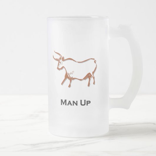 Bull man omhoog matglas bierpul (Rechts)