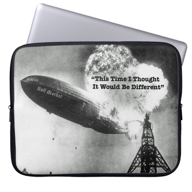 Bull Market Crash Humor Laptop Sleeve (Voorkant)
