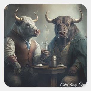 Bull Market Society Vierkante Sticker