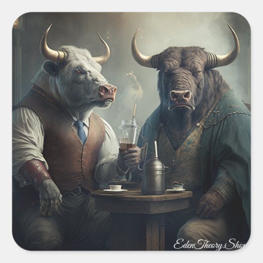 Bull Market Society Vierkante Sticker (Voorkant)