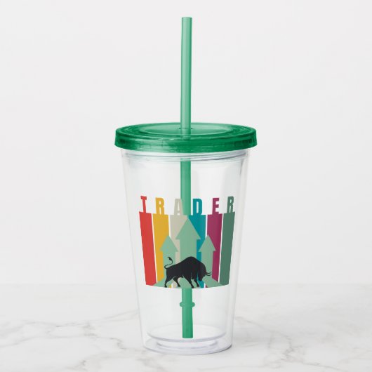 Bull market Trader | Simple design Acryl Drinkbeker (Voorkant)