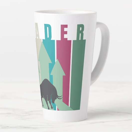 Bull market Trader | Simple design  Latte Mok (Rechterhoek)