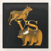 Bull Market Vs Beer Market Glazen Onderzetter (Voorkant)