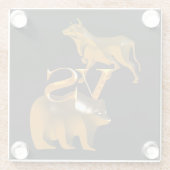 Bull Market Vs Beer Market Glazen Onderzetter (Achterkant)