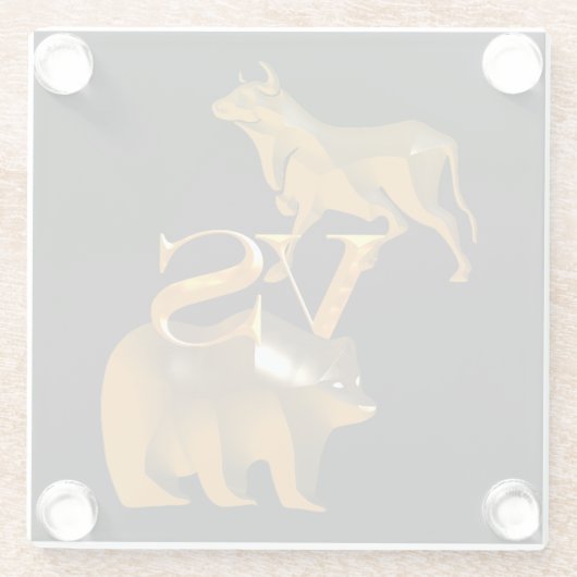 Bull Market Vs Beer Market Glazen Onderzetter (Achterkant)