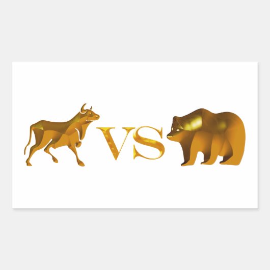 Bull Market Vs Beer Market Rechthoekige Sticker (Voorkant)