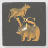 Bull Market Vs Beer Market Stenen Onderzetter (Voorkant)