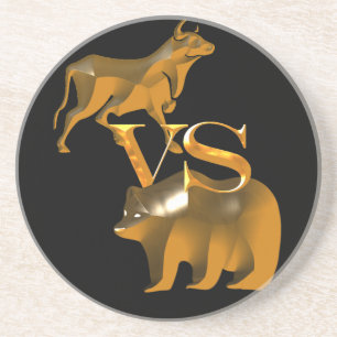 Bull Market Vs Beer Market Zandsteen Onderzetter
