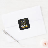 Bull Markt Aandelenhandelaar Wallstreet Investor Vierkante Sticker (Envelop)