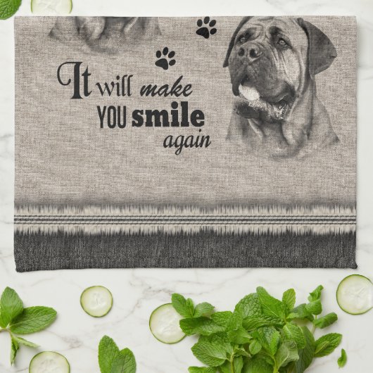 Bull Mastiff art wanneer alles mislukt, quote Theedoek (Gevouwen)