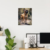Bull Mastiff Dog Art Print Poster (Thuiskantoor)