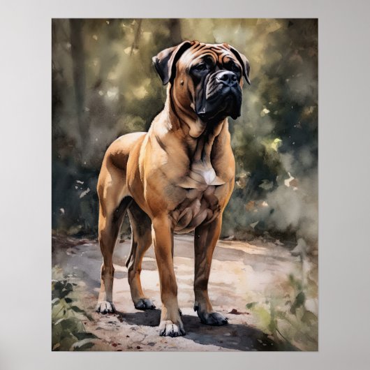 Bull Mastiff Dog Art Print Poster (Voorkant)
