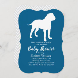 Bull Mastiff Dog Baby shower Blue Boy Kaart