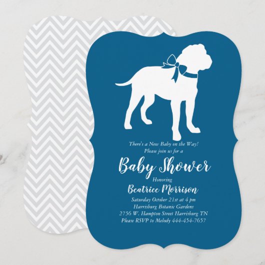 Bull Mastiff Dog Baby shower Blue Boy Kaart (Voorkant / Achterkant)