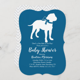 Bull Mastiff Dog Baby shower Blue Boy Kaart