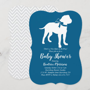 Bull Mastiff Dog Baby shower Blue Boy Kaart