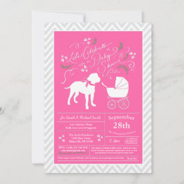 Bull Mastiff Dog Baby shower Pink Girl Kaart