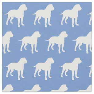 Bull Mastiff Dog Silhouette Bullmastiff Light Blue Stof