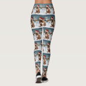 Bull Mastiff Dog Winter Wonderland Kerstvreugde Leggings (Achterkant)