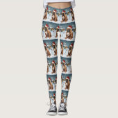 Bull Mastiff Dog Winter Wonderland Kerstvreugde Leggings (Voorkant)
