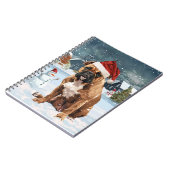 Bull Mastiff Dog Winter Wonderland Kerstvreugde Notitieboek (Linkerzijde)