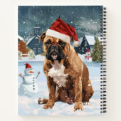 Bull Mastiff Dog Winter Wonderland Kerstvreugde Notitieboek (Achterkant)