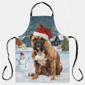 Bull Mastiff Dog Winter Wonderland Kerstvreugde Schort (Voorkant)
