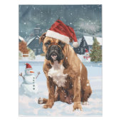 Bull Mastiff Dog Winter Wonderland Kerstvreugde Tafelkleed (Voorkant)