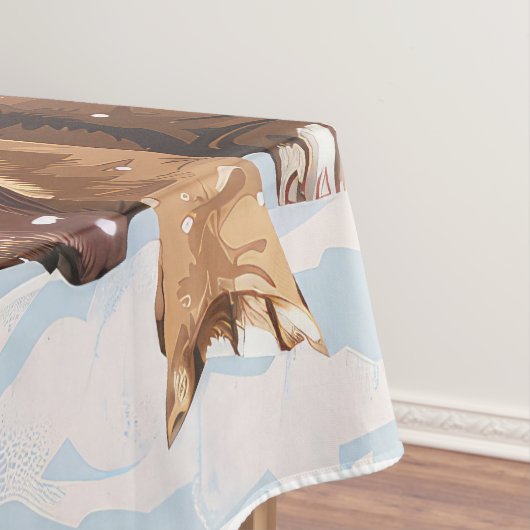 Bull Mastiff Dog Winter Wonderland Kerstvreugde Tafelkleed (Voorbeeld)