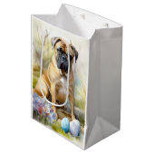 Bull Mastiff Hond met Paaseieren Vakantie Medium Cadeauzakje (Voorkant Gekanteld)