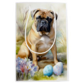 Bull Mastiff Hond met Paaseieren Vakantie Medium Cadeauzakje (Voorkant)
