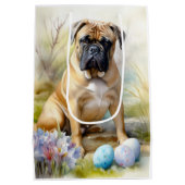 Bull Mastiff Hond met Paaseieren Vakantie Medium Cadeauzakje (Achterkant)
